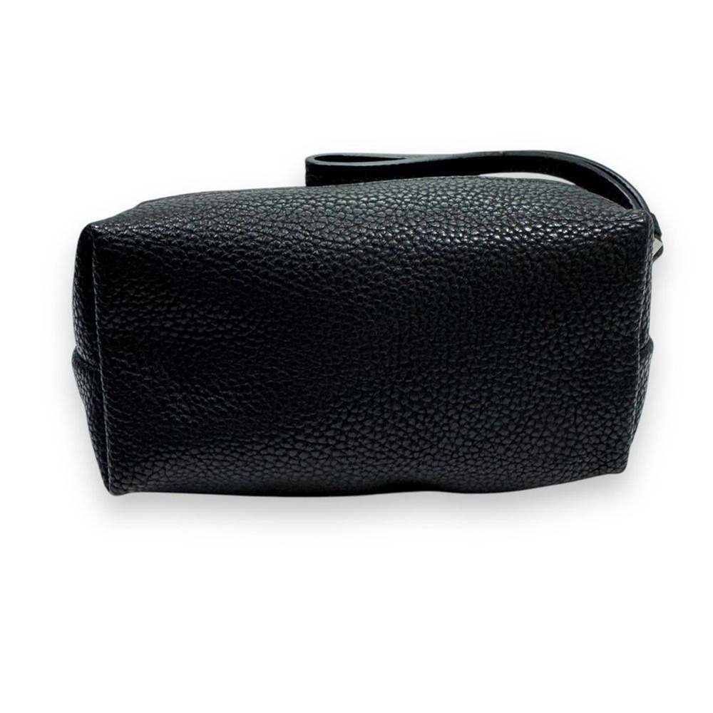 NWT Armani Exchange Toiletry Black Pebbled Leather Bag Wristlet Mens Unisex - Picture 5 of 13